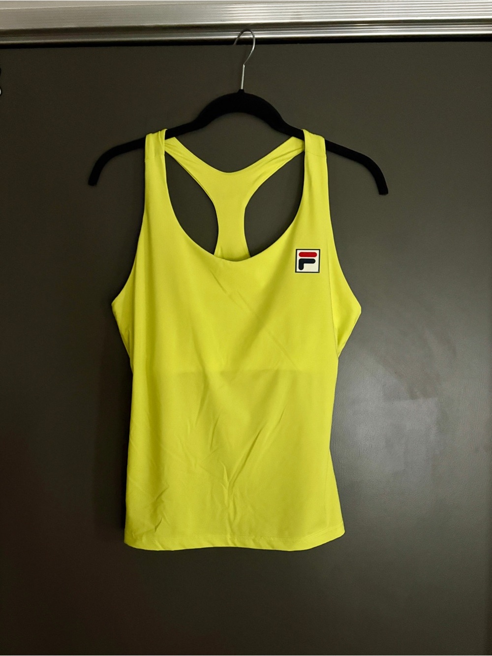 FILA Essentials Women's Lime Yellow Racerback Athletic Tank Size Medium